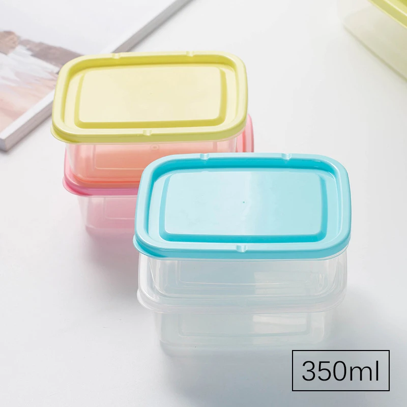 350ml Mini Plastic Crisper Rectangular Food Container Kitchen Lunch Box Sealed Box for Refrigerator Microwave
350ml Mini Plastic Crisper Rectangular Food Container Kitchen Lunch Box Sealed Box for Refrigerator Microwave