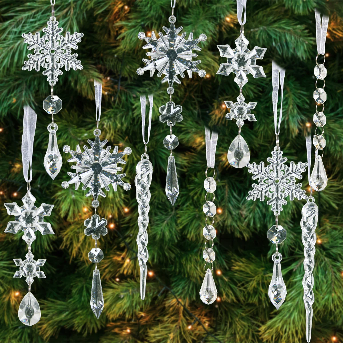 10pcs/lot Simulation Icicle Fake Snowflake Pendant Christmas Tree Hanging Ornament Simulation Ice Strip for Xmas Tree Decor
10pcs/lot Simulation Icicle Fake Snowflake Pendant Christmas Tree Hanging Ornament Simulation Ice Strip for Xmas Tree Decor