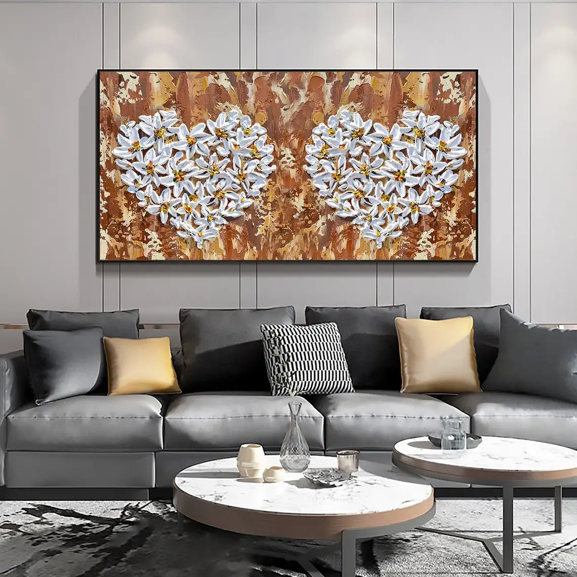 Large Heart Shape Blossom Oil Painting on Canvas Hand-Painted Abstract Acrylic White Love Flower Painting Living Room Wall Art
Large Heart Shape Blossom Oil Painting on Canvas Hand-Painted Abstract Acrylic White Love Flower Painting Living Room Wall Art