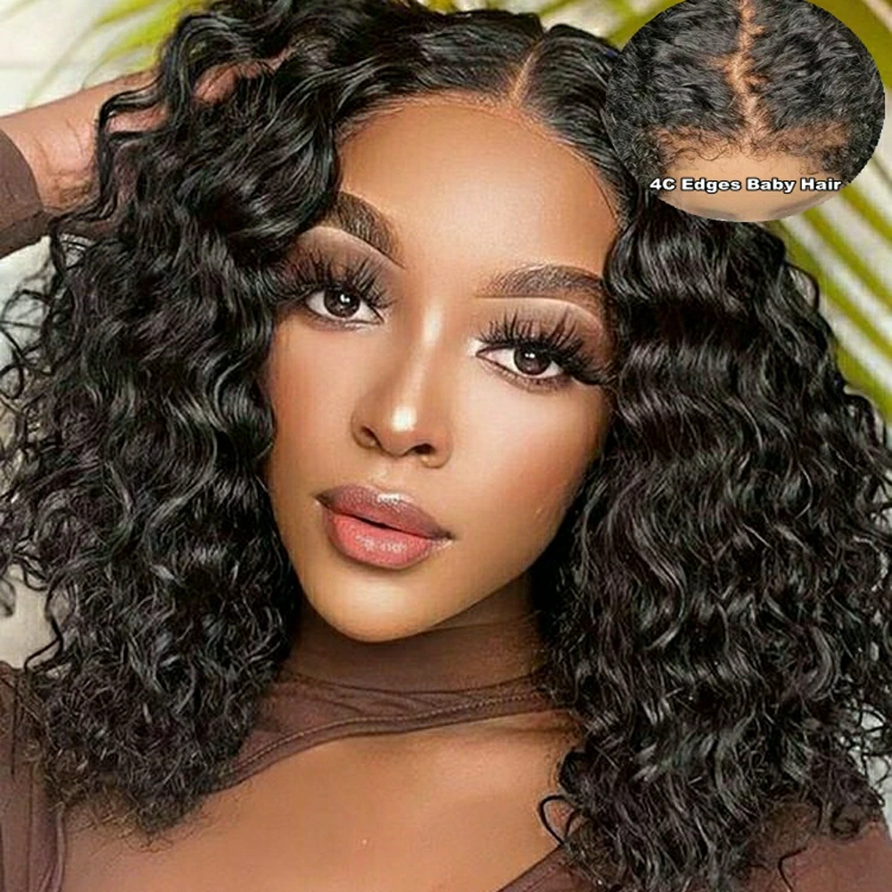 Deep Wave Bob 4C Hairline Edge Pre Plucked Transparent Lace Frontal Wigs 13x4 Lace Front Human Hair Wigs For Women Glueless
Deep Wave Bob 4C Hairline Edge Pre Plucked Transparent Lace Frontal Wigs 13x4 Lace Front Human Hair Wigs For Women Glueless