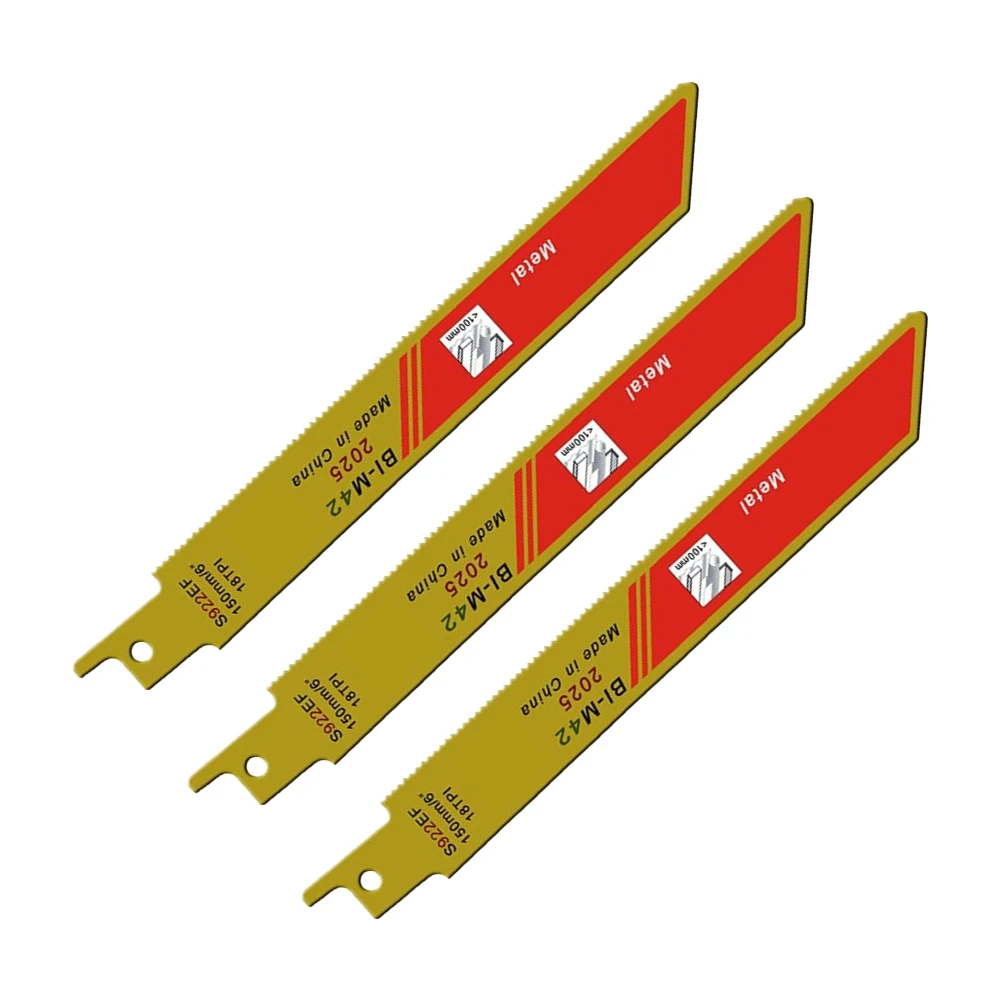 3Pcs S922EF 150mm 6inch Reciprocating Saw Blades Set Flexible For Cutting Metal Saw Blades Air Tools Power Tools Accessories
3Pcs S922EF 150mm 6inch Reciprocating Saw Blades Set Flexible For Cutting Metal Saw Blades Air Tools Power Tools Accessories