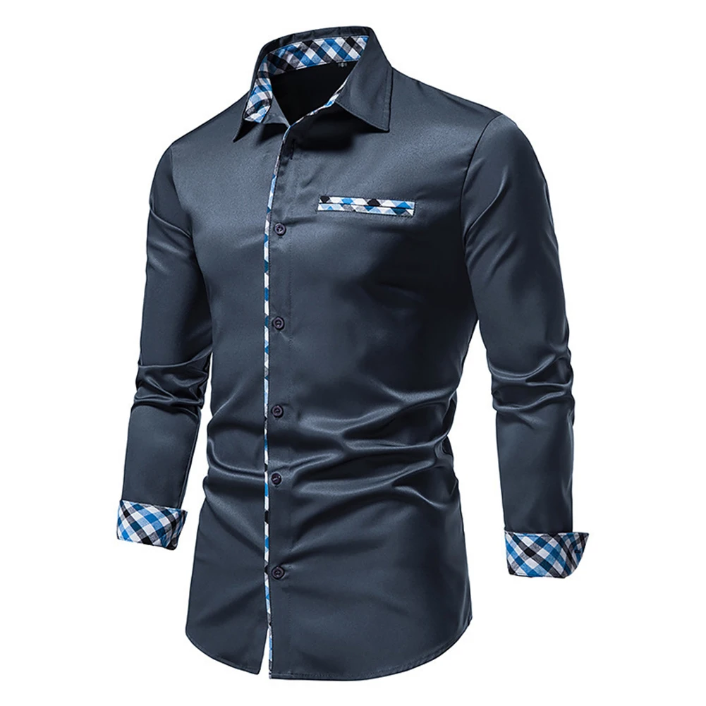 New Men's Patchwork Plaid Casual Shirts Button Long Sleeve Lapel Formal Business Shirt And Blouse Tops Man Clothing
New Men's Patchwork Plaid Casual Shirts Button Long Sleeve Lapel Formal Business Shirt And Blouse Tops Man Clothing