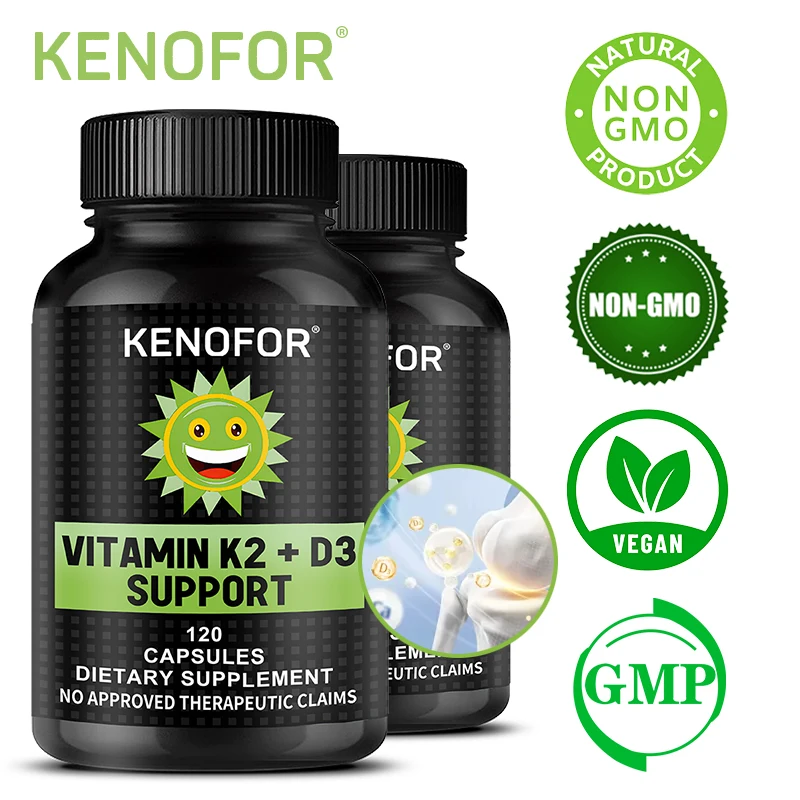 

K2+D3 Vitamin Supplement - Promotes Bone, Dental and Cardiovascular Health, Protects The Heart and Supports Immunity