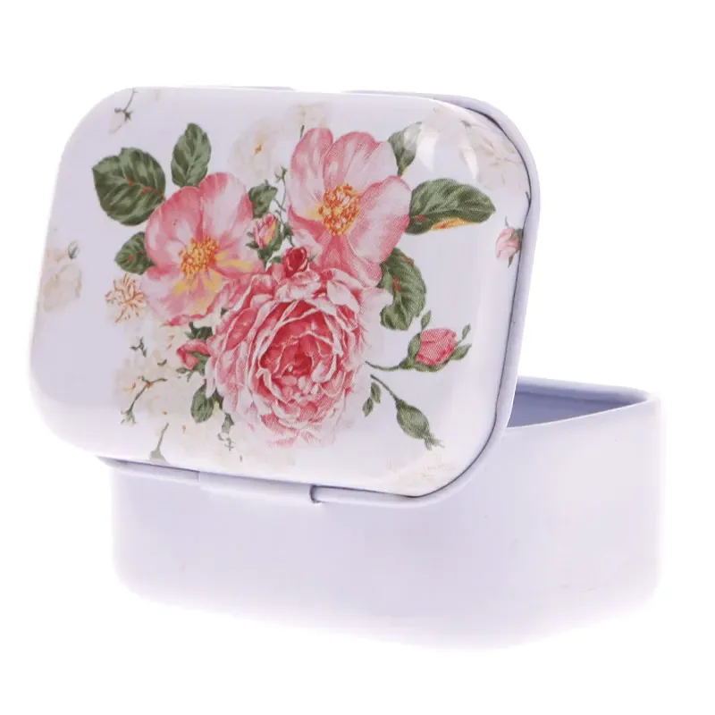 

1Pc Cute Small Size Metal Storage Box Mini Tin Jewelry Storage Box Zakka Girl Favor Household Lovely Iron Box