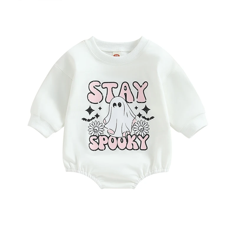Listenwind Baby Girls Romper, Long Sleeve Crew Neck Letters Ghost Print Bodysuit Newborn Halloween Costume
Listenwind Baby Girls Romper, Long Sleeve Crew Neck Letters Ghost Print Bodysuit Newborn Halloween Costume