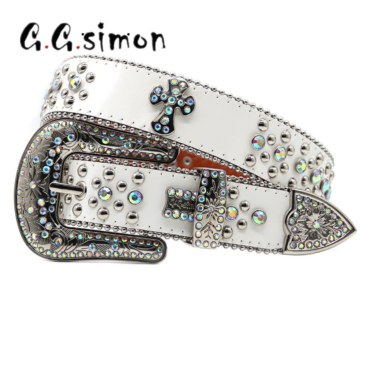 GGSIMON Punk Cross Rhinestone Western Belts Luxury Diamond Crystal Studded Belts Cowgirl Cowboy For Women Men Strap For Jeans
GGSIMON Punk Cross Rhinestone Western Belts Luxury Diamond Crystal Studded Belts Cowgirl Cowboy For Women Men Strap For Jeans