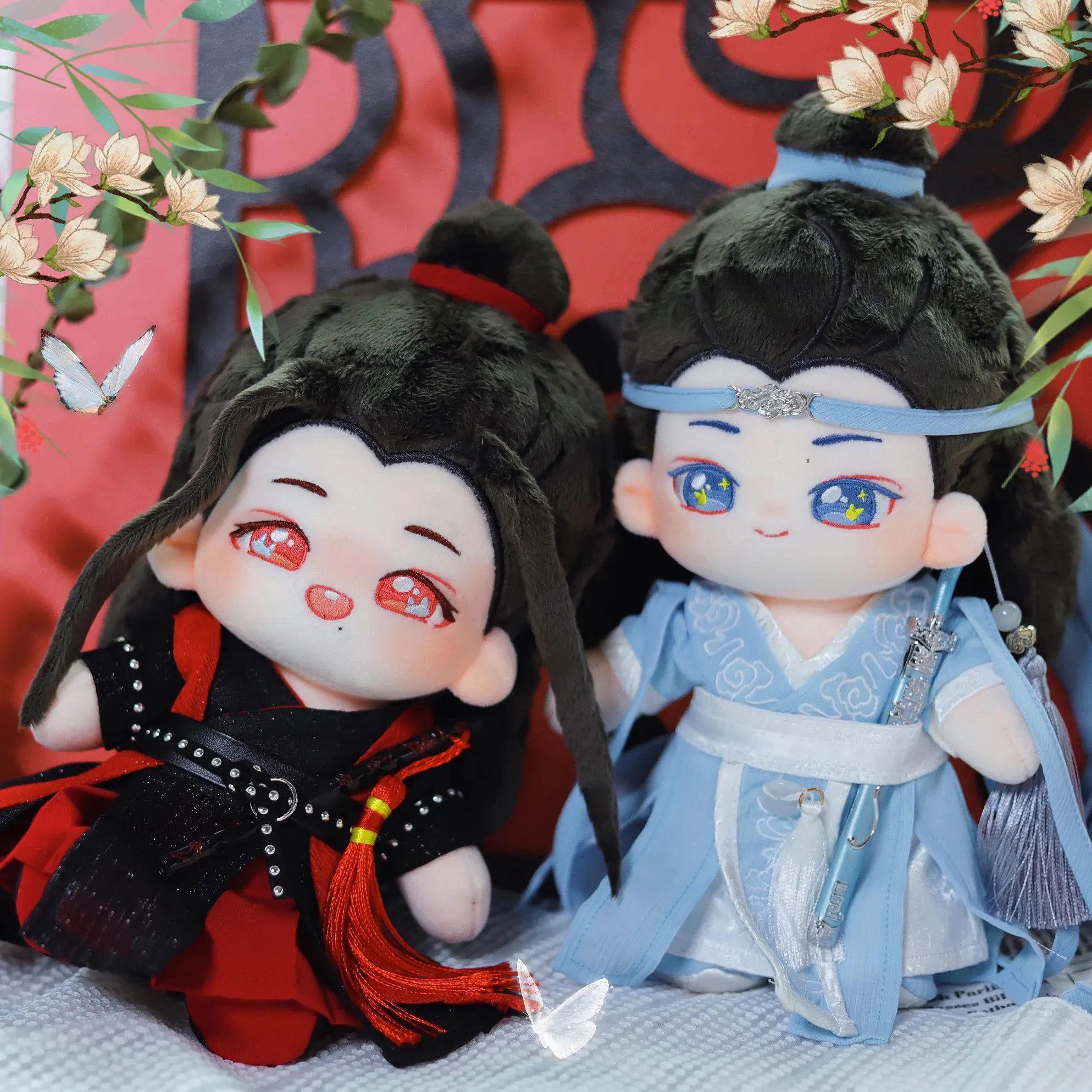 

Anime The Untamed Mo Dao Zu Shi Wei Wuxian Lan Wangji Yibo Xiao Zhan 20cm Plush Doll Toys Dress Up Clothes Ancient Costume Cute