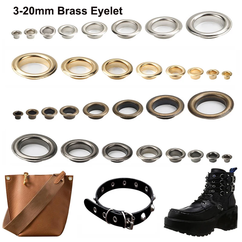 100sets Golden 3mm-20mm Brass Eyelet with Washer Leather Grommet Round Eye Rings For Shoes Bag Belt Hat Curtain Scrapbooking
100sets Golden 3mm-20mm Brass Eyelet with Washer Leather Grommet Round Eye Rings For Shoes Bag Belt Hat Curtain Scrapbooking