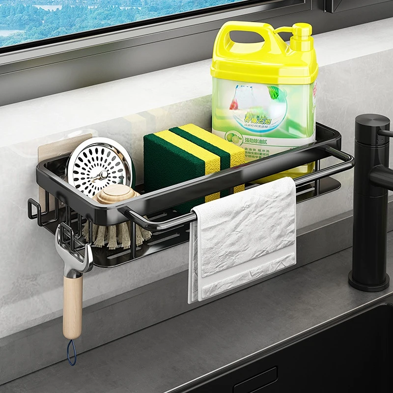 Kitchen Storage Racks Aluminum Wall Mounted Drain Rack Kitchen Accessories Punch-free Installation Sink Organizer Waterproof NEW
Kitchen Storage Racks Aluminum Wall Mounted Drain Rack Kitchen Accessories Punch-free Installation Sink Organizer Waterproof NEW