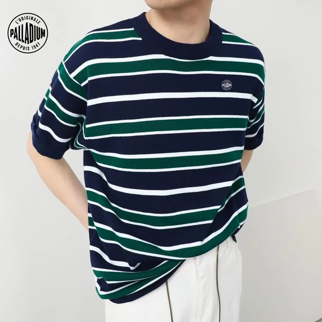 PALLADIUM 2024 Summer Men's Stripe Fashion Loose Casual T-shirt Men's Round Neck Knit Pullover
PALLADIUM 2024 Summer Men's Stripe Fashion Loose Casual T-shirt Men's Round Neck Knit Pullover