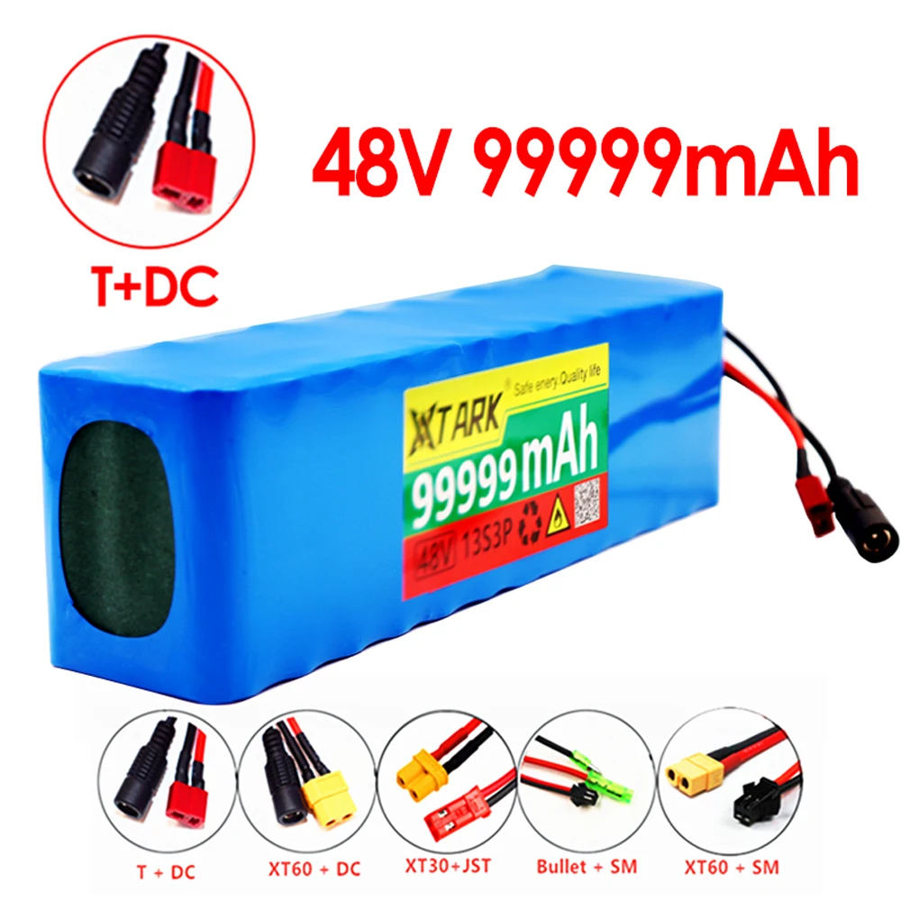 48V 100Ah 18650 Lithium Ion Battery 13S3P for 54.6V Electric Scooter 1000w 54.6V 2A Charger + XT60 Plug
48V 100Ah 18650 Lithium Ion Battery 13S3P for 54.6V Electric Scooter 1000w 54.6V 2A Charger + XT60 Plug
