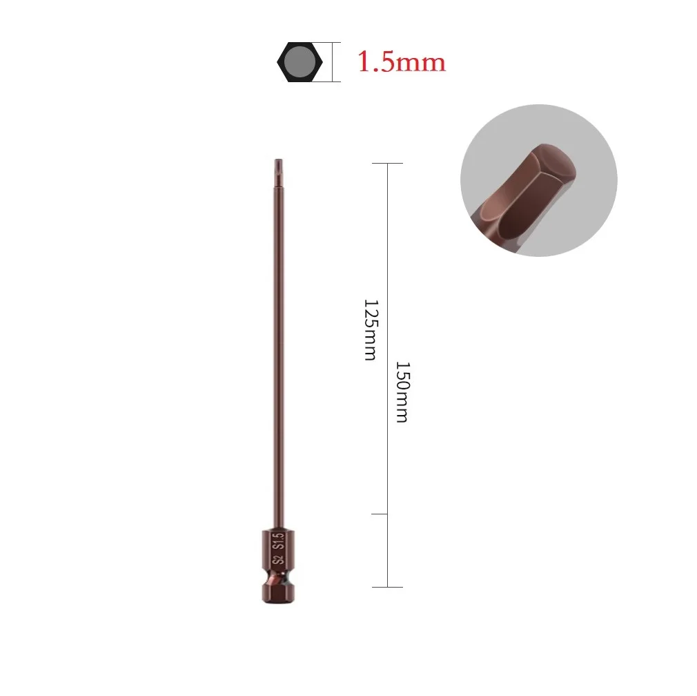 1pcs 150mm Magnetic Hex Bits Screw Driver Bits H1.5 H2.5 H3 H4 H5 H6 Electric Drill Screwdriver Bit 1/4" Hex Driver
1pcs 150mm Magnetic Hex Bits Screw Driver Bits H1.5 H2.5 H3 H4 H5 H6 Electric Drill Screwdriver Bit 1/4" Hex Driver