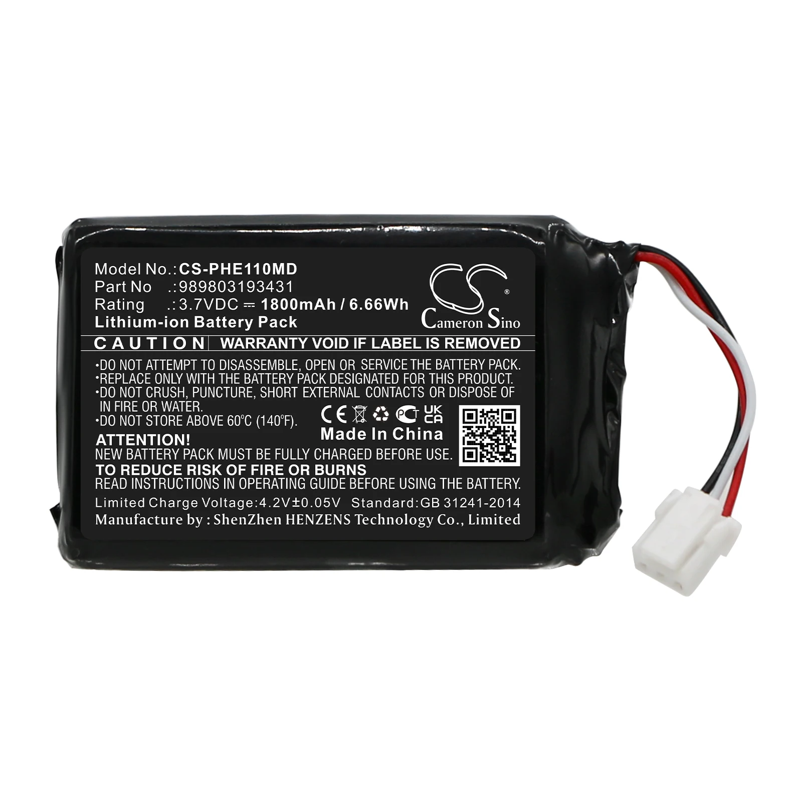 Medical Battery For Philips 989803193431 Mercury Free Blood Pressure EME11-P506 Li-ion 3.70V 1800mAh Black 52.70 *34.00 *11.2mm
Medical Battery For Philips 989803193431 Mercury Free Blood Pressure EME11-P506 Li-ion 3.70V 1800mAh Black 52.70 *34.00 *11.2mm