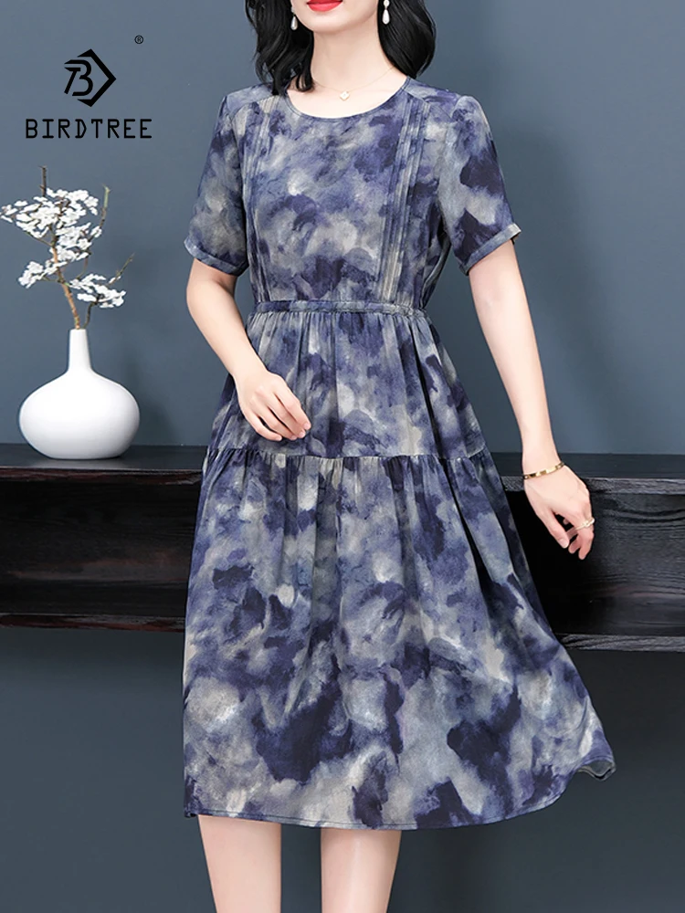 BirdTree, 100%Real Silk Elegant Dresses, Women Short Sleeve Printed, Temperament Commute Loose Mom Dress, 2024 Summer D45209QC
BirdTree, 100%Real Silk Elegant Dresses, Women Short Sleeve Printed, Temperament Commute Loose Mom Dress, 2024 Summer D45209QC
