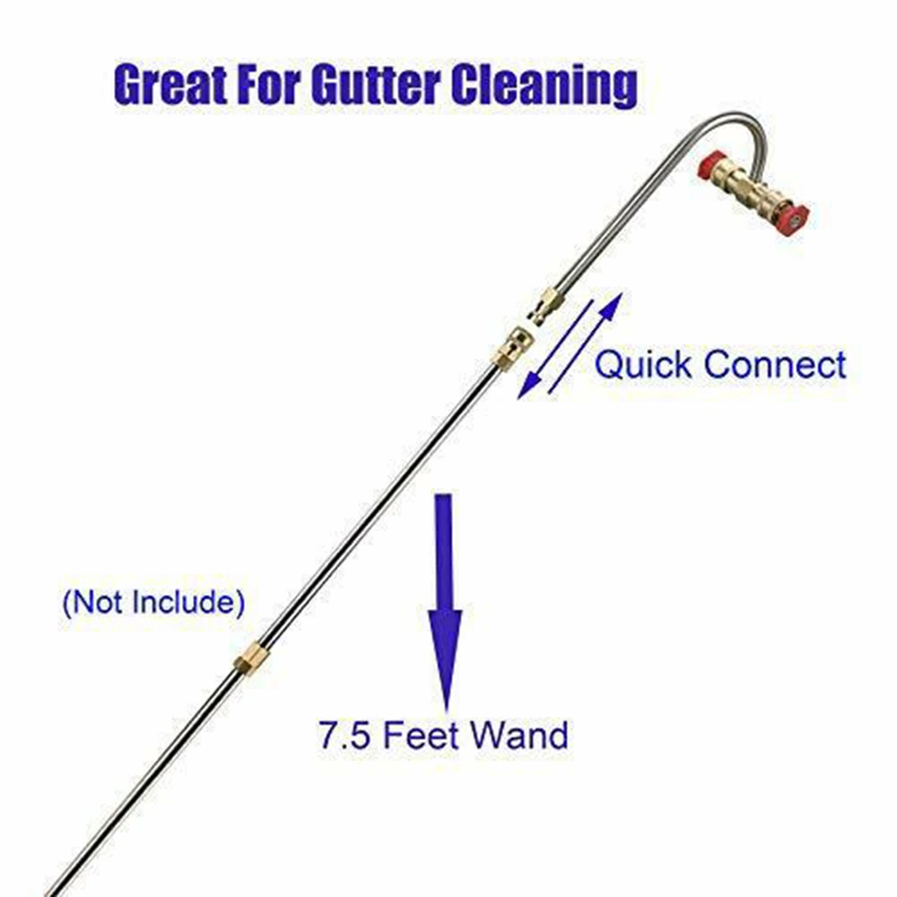 Gutter Cleaner Attachment For Pressure Washer With 4 Nozzles Tips 1/4 Inch High Pressure Washer Cleaner Extension Rod With 4 Noz
Gutter Cleaner Attachment For Pressure Washer With 4 Nozzles Tips 1/4 Inch High Pressure Washer Cleaner Extension Rod With 4 Noz