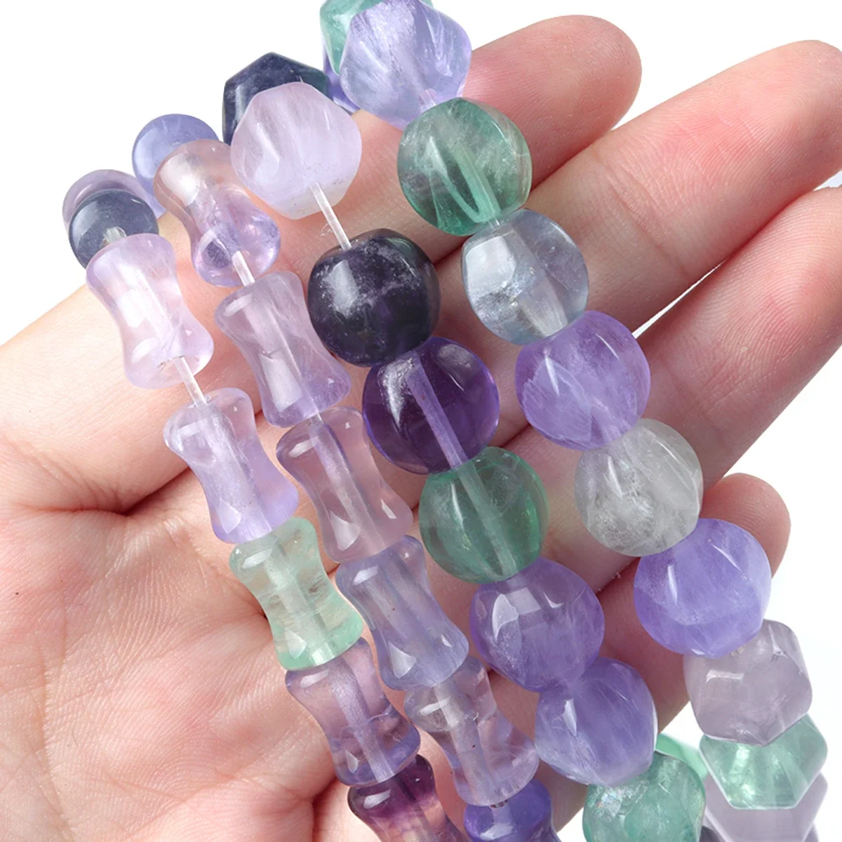 

Natural Colorful Fluorite Faceted Shinny Round Stone Loose Beads For Jewelry Making DIY Bracelets Necklace Strand Woman 38cm