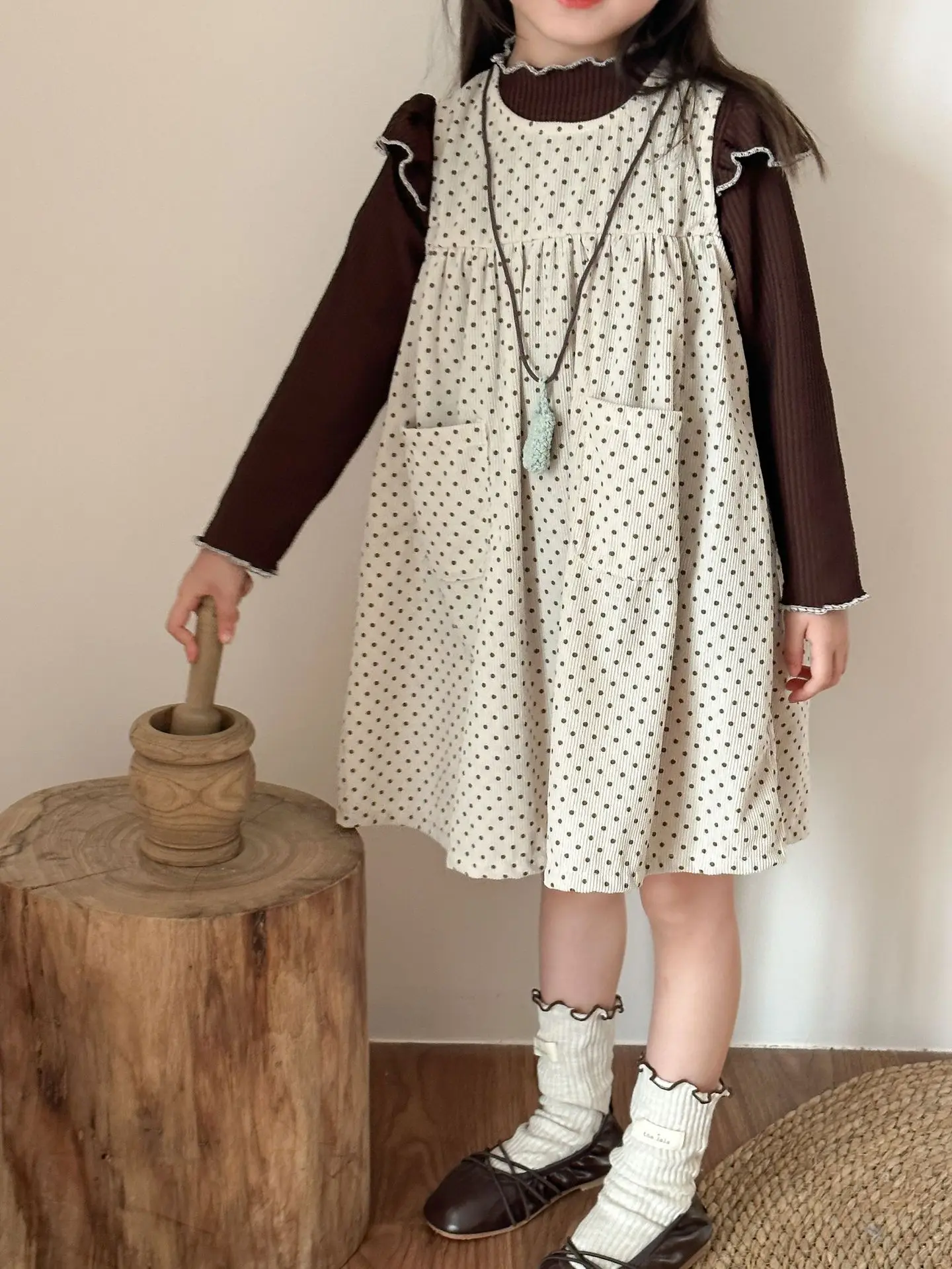 2025 Autumn New Children Sleeveless Dress Corduroy Girls Cute Polka Dot Vest Dress Kids Casual Dress Baby Girl Princess Dress 21 Sd0f62191a8ea4f7296ea97a1e7074a1bl