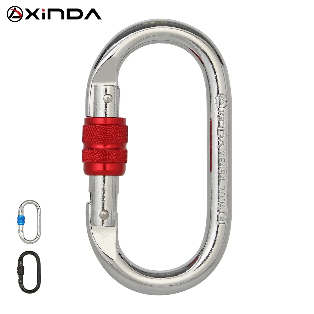Xinda Outdoor Climbing Carabiner O-Shape Screw Lock Spring-loaded Gate Hook 25kN Safety Buckle Steel Lock Climbing Equipment
Xinda Outdoor Climbing Carabiner O-Shape Screw Lock Spring-loaded Gate Hook 25kN Safety Buckle Steel Lock Climbing Equipment