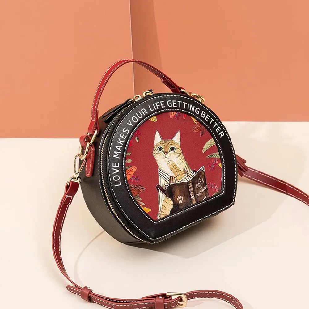 Cute Cat Small Round Bag Ladies Shoulder Bag Crossbody Bag Women's Fashion Butterfly Print Casual HandBag
Cute Cat Small Round Bag Ladies Shoulder Bag Crossbody Bag Women's Fashion Butterfly Print Casual HandBag