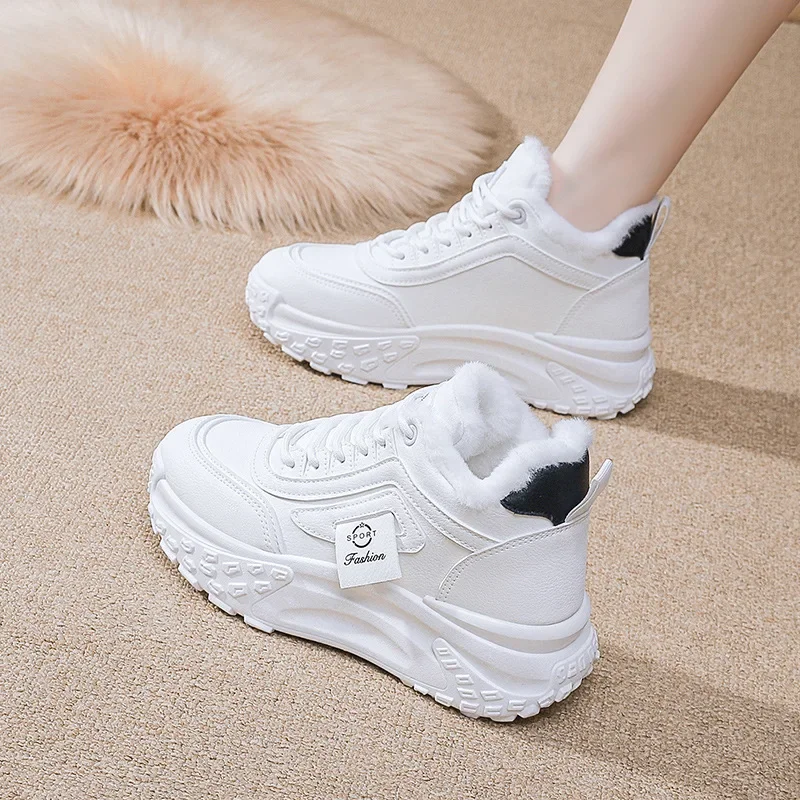 

Winter new velvet thickened Korean high-top pops shoes female ins students cotton shoes sports women's shoes