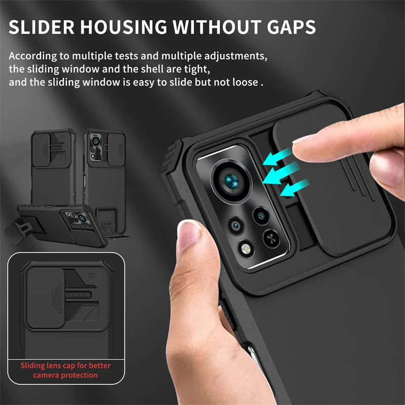 For Infinix Hot S NFC Case Slide Camera Lens Protection Armor Stand