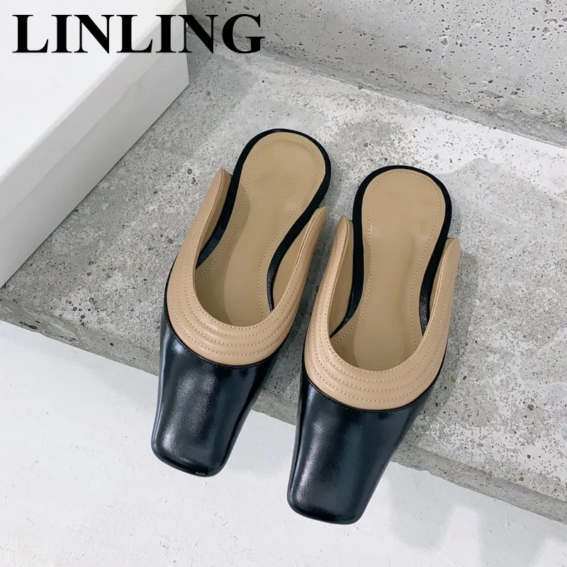 Summer Women Slippers Leather Square Toe Mules Slip On Beach Flats Luxury Designer Casual Party Shoes Female Outdoor Slides 2023
Summer Women Slippers Leather Square Toe Mules Slip On Beach Flats Luxury Designer Casual Party Shoes Female Outdoor Slides 2023