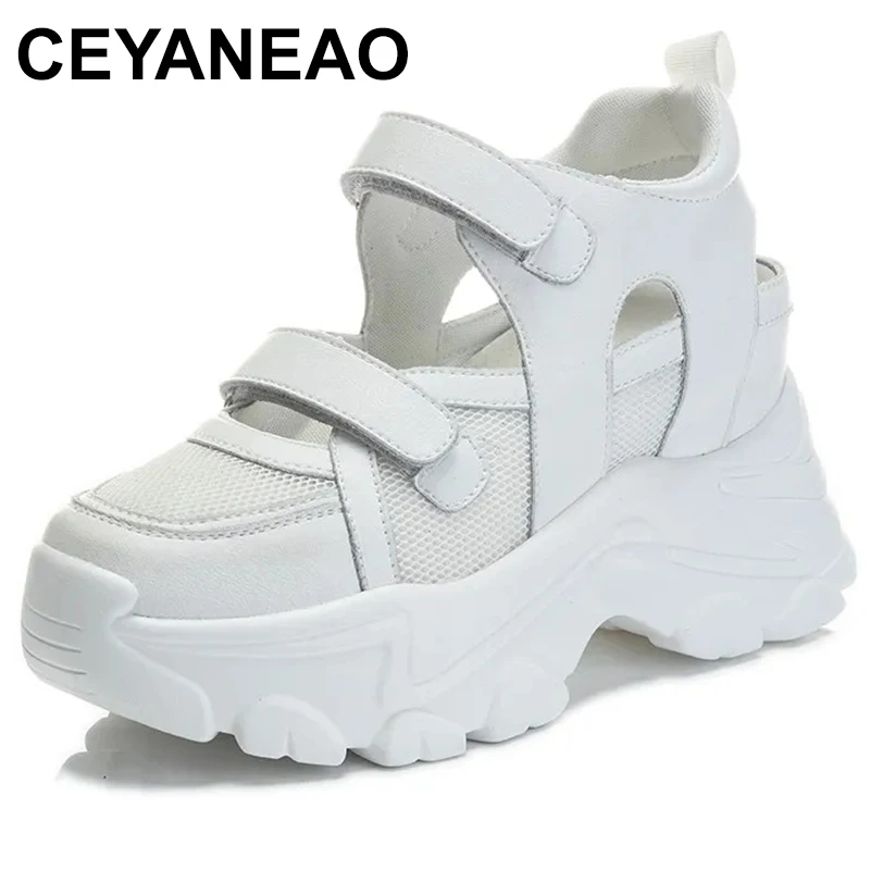 8cm Air Mesh Genuine Leather Women Breathable Sandals New Fashion Chunky Sneakers Hollow Summer Ladies Platform Wedge Shoes
8cm Air Mesh Genuine Leather Women Breathable Sandals New Fashion Chunky Sneakers Hollow Summer Ladies Platform Wedge Shoes