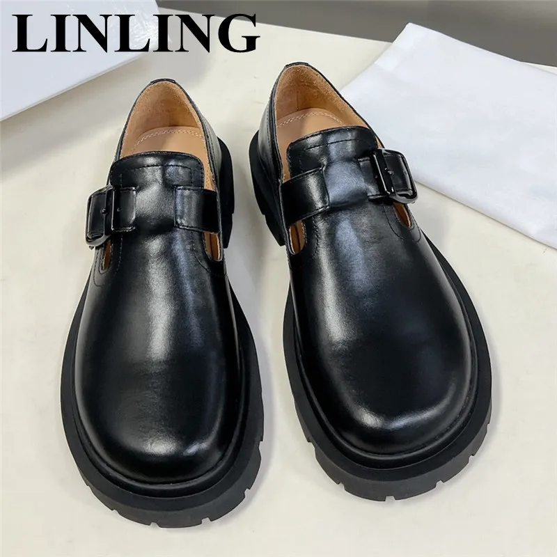 2023 Spring Women Leather Loafers Thick Sole Platform Casual Shoes Buckle Strap Women's Flats Fashion Round Toe Oxfords Shoes
2023 Spring Women Leather Loafers Thick Sole Platform Casual Shoes Buckle Strap Women's Flats Fashion Round Toe Oxfords Shoes