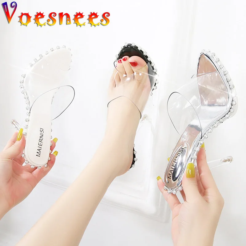 New Side Rhinestone Design Women Slipper Crystal Transparent Fashion Dress Sandals Summer Outside Ladies Slides High Heels Shoes
New Side Rhinestone Design Women Slipper Crystal Transparent Fashion Dress Sandals Summer Outside Ladies Slides High Heels Shoes