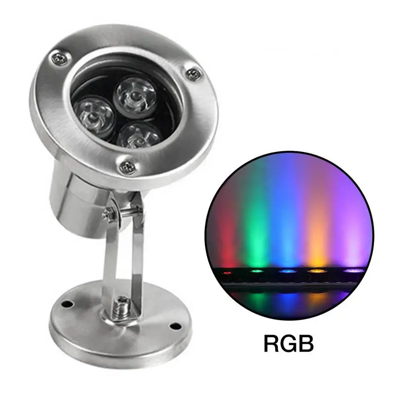 

2020 New Underwater Lights Led Underwater 12V Pool Spotlight Low Pressure 3w Aquarium Colorful Fountain Waterfall Aquarium Lamp