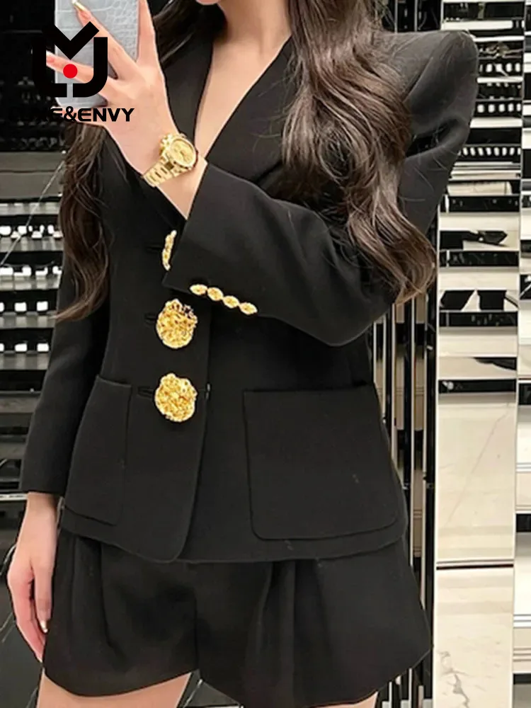 LUXE&ENVY Black Light Mature Style Suit Coat Women's New High Grade Light Luxury Metal Button Versatile Suit Top 2023 Autumn
LUXE&ENVY Black Light Mature Style Suit Coat Women's New High Grade Light Luxury Metal Button Versatile Suit Top 2023 Autumn