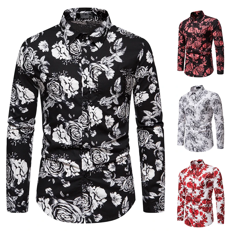 2023 Autumn New Men's Rose Print Long Sleeve Shirt European Size Men's Casual Polo Neck Long Sleeve Shirt
2023 Autumn New Men's Rose Print Long Sleeve Shirt European Size Men's Casual Polo Neck Long Sleeve Shirt