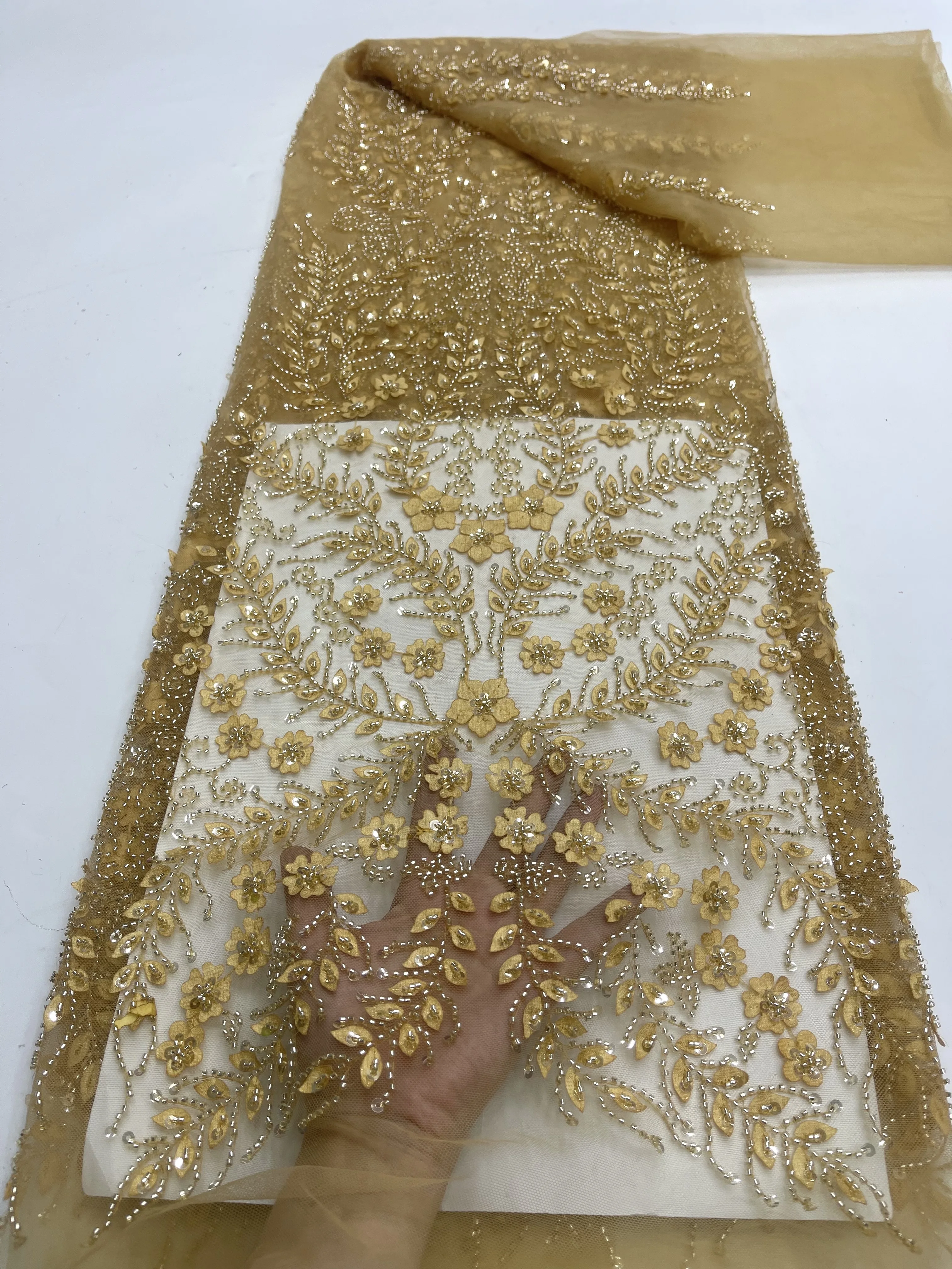 Luxury Beaded Lace Fabric 5 Yards Beads Hand green Lace Fabric Embroidered African Nigerian Sequins Lace Fabric For Sewing JY
Luxury Beaded Lace Fabric 5 Yards Beads Hand green Lace Fabric Embroidered African Nigerian Sequins Lace Fabric For Sewing JY
