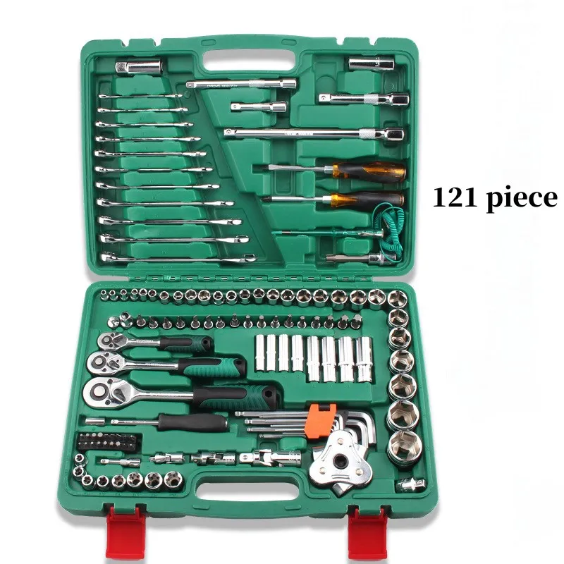 121 Pieces Multifunctional Car Repair Tools Box Socket Set Ratchet Wrench Spanner Rotary Tool Box Combination Tool Set
121 Pieces Multifunctional Car Repair Tools Box Socket Set Ratchet Wrench Spanner Rotary Tool Box Combination Tool Set