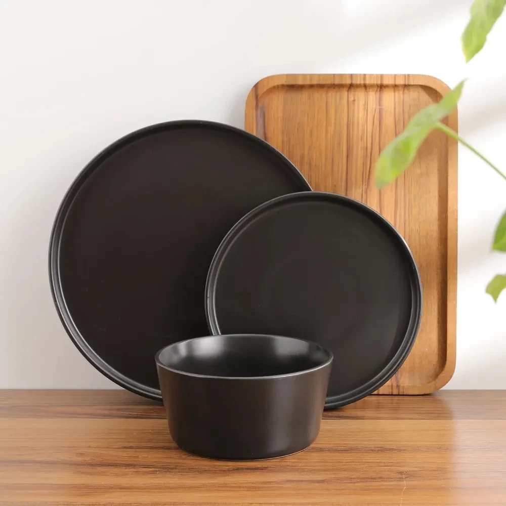 Stone + Lain Celina Stoneware Collection, Round Dinnerware Set, 24-Piece Service for 8, Black Matte
Stone + Lain Celina Stoneware Collection, Round Dinnerware Set, 24-Piece Service for 8, Black Matte