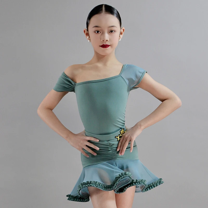 Детский костюм для латиноамериканских танцев, с коротким рукавом
Детский костюм для латиноамериканских танцев, с коротким рукавом