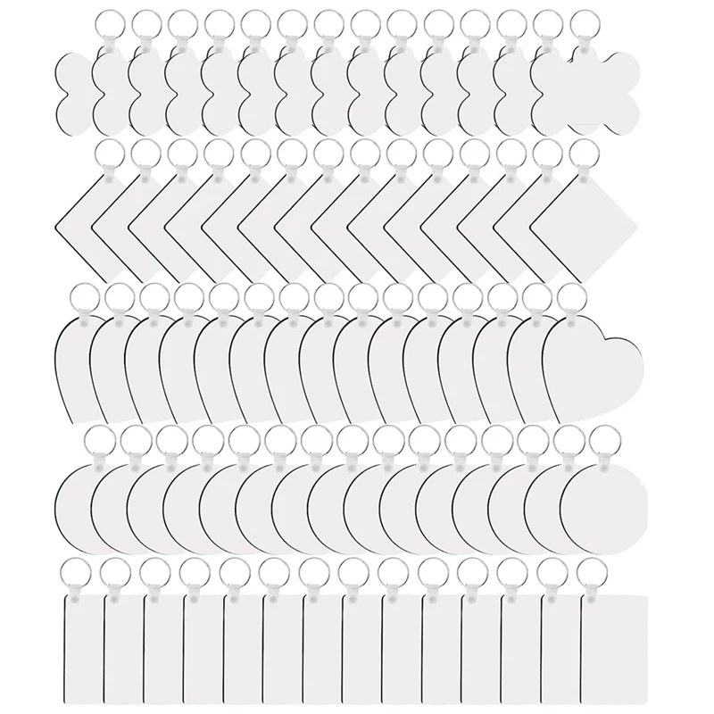75 Piece Sublimation Keychain Blanks Bulk White MDF Keychain Double Sided Heat Transfer For DIY And Craft
75 Piece Sublimation Keychain Blanks Bulk White MDF Keychain Double Sided Heat Transfer For DIY And Craft