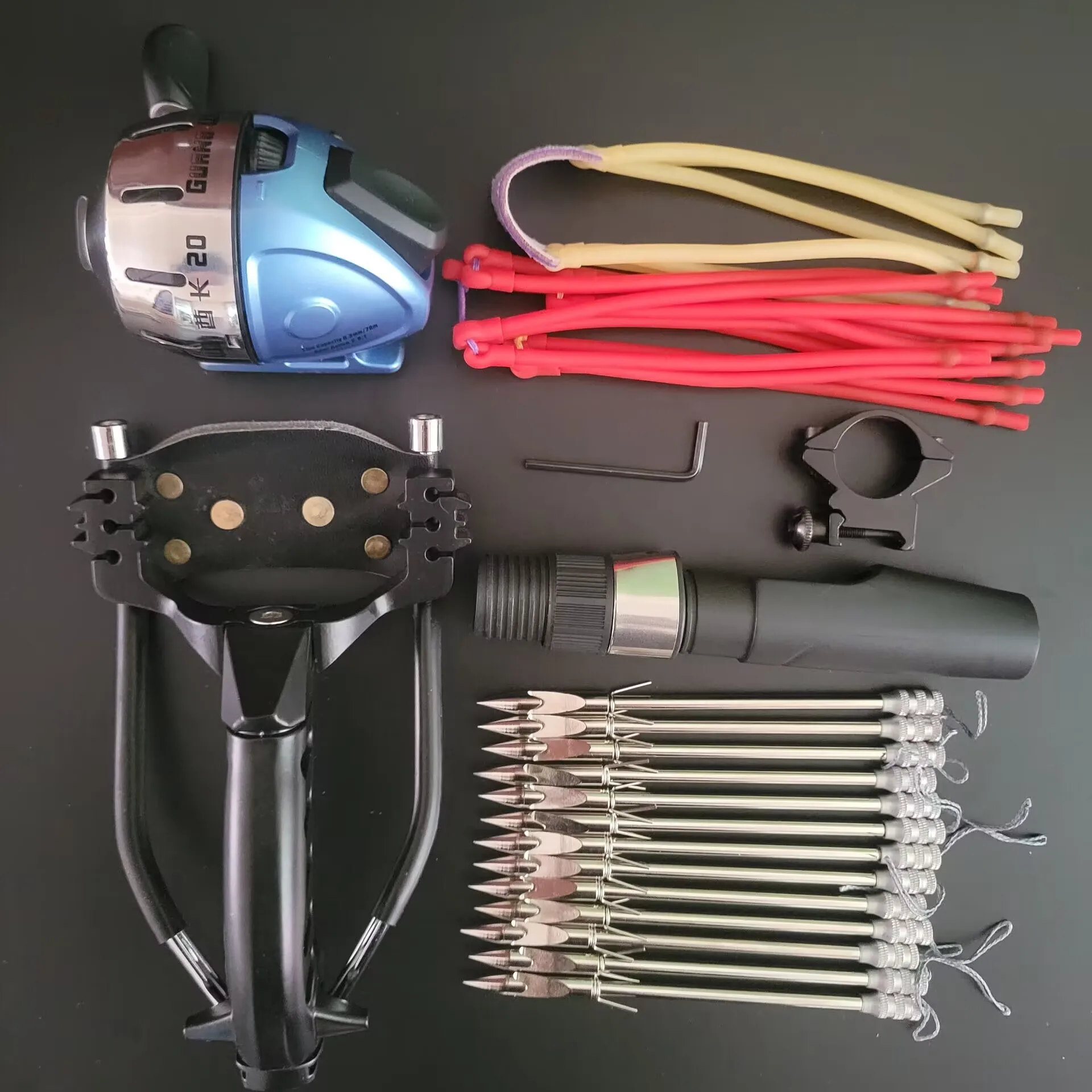 Strong Power Metal Slingshot with Wrist Rest Hunting Shooting Darts Fishing Reel Slingshot Archery Catapult Outdoor Fishing Kit
Strong Power Metal Slingshot with Wrist Rest Hunting Shooting Darts Fishing Reel Slingshot Archery Catapult Outdoor Fishing Kit