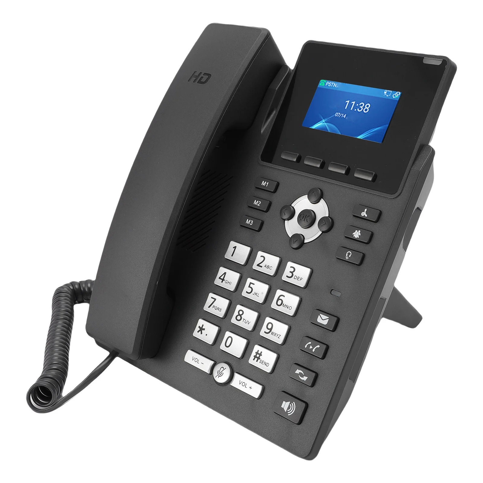 Sd0ff2597d9004c608fc884011aaa96b6p IP Phone Business IP Phone IP Phone VoIP Accounts 2.4 Inch Color Display Dual Port Gigabit Ethernet Desktop Business Media Phone