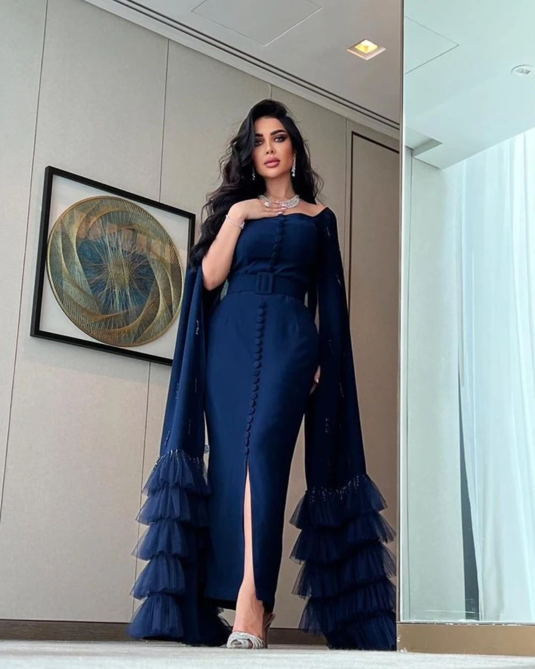 Elegant Arabia Evening Dresses 2023 Beads Buttons Mermaid Front Slit Sash Customize Prom Dresses فساتين مناسبة رسمية
Elegant Arabia Evening Dresses 2023 Beads Buttons Mermaid Front Slit Sash Customize Prom Dresses فساتين مناسبة رسمية