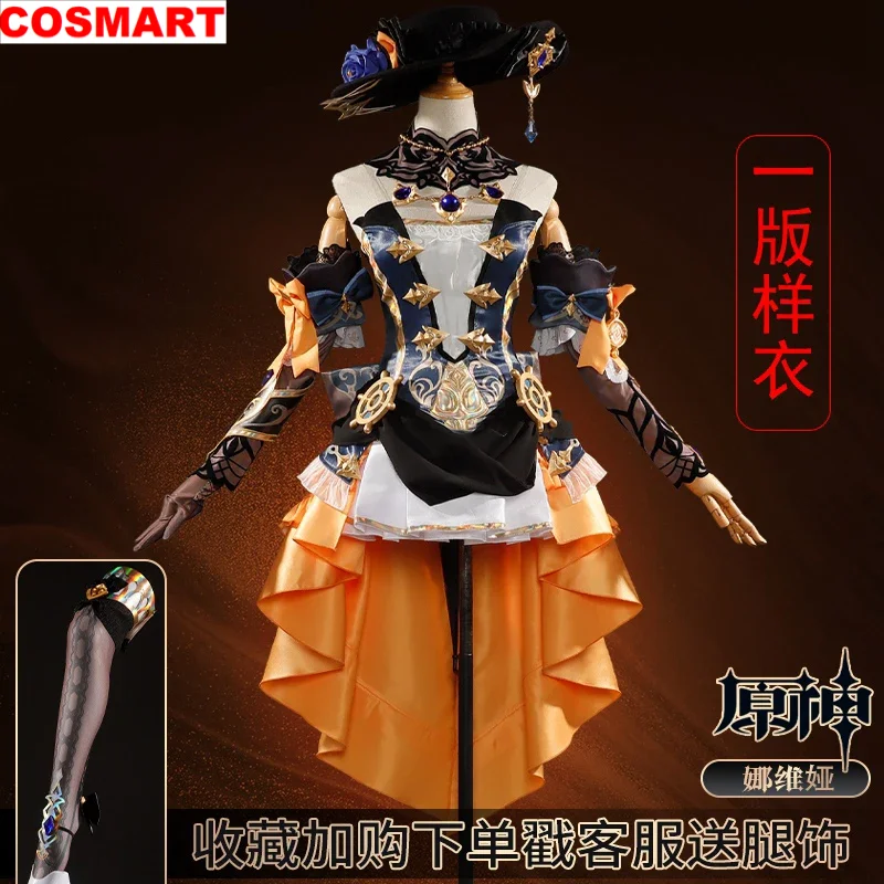 COSMART Genshin Impact Navia игровой костюм, великолепное милое платье, косплей костюм на Хэллоуин, карнавал, яркий костюм для ролевых игр для женщин
COSMART Genshin Impact Navia игровой костюм, великолепное милое платье, косплей костюм на Хэллоуин, карнавал, яркий костюм для ролевых игр для женщин