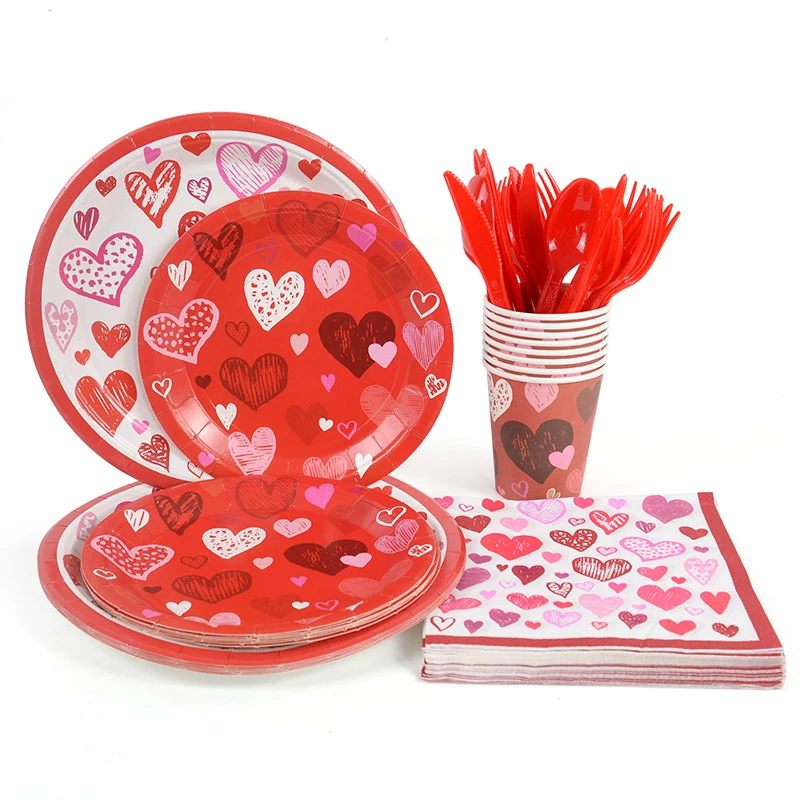 Red Love Heart Disposable Tableware Paper Plates Cups Tablecloth Valentine's Day Wedding Anniversary Birthday Party Tableware
Red Love Heart Disposable Tableware Paper Plates Cups Tablecloth Valentine's Day Wedding Anniversary Birthday Party Tableware