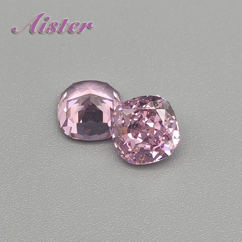 

Now L-Fancy Purplish Pink Square Cushion Crushed Ice Cut Cubic Zirconia High Carbon Diamond CZ 4K Cutting 5A+ Quality