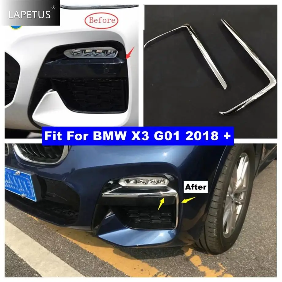 

Front Fog Lights Lamps Foglight Eyelid Eyebrow Decoration Strips Cover Trim Fit For BMW X3 G01 2018 2019 2020 Accessories Chrome