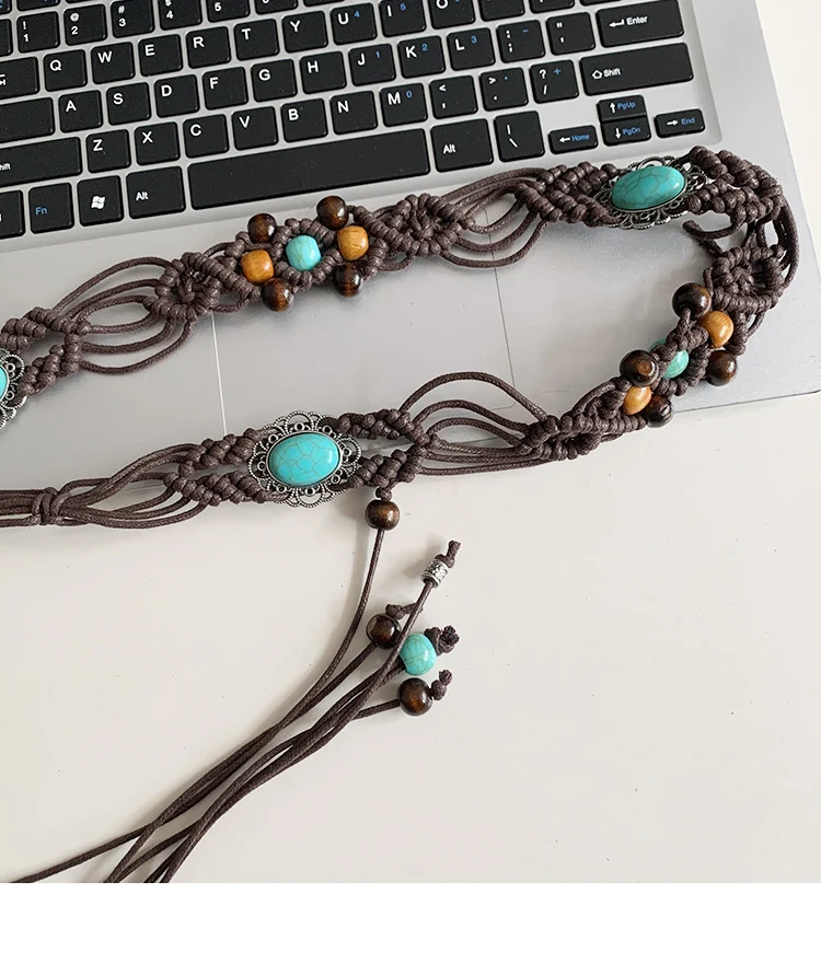 Vintage Beaded Waist Belt - Bohemian Woven Ethnic Accent for Skirts & Dresses 12 Sd10a376b04294b7383955b0e63ec7e87e