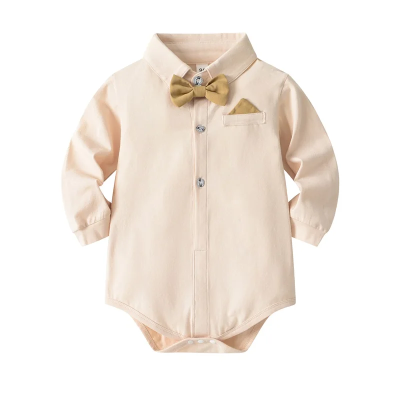

Infant Boy Clothes Baby Boys Gentleman Outfits Suits Long Sleeve Romper Shirts Bib Pants Bow Tie Clothes Set 3-24M