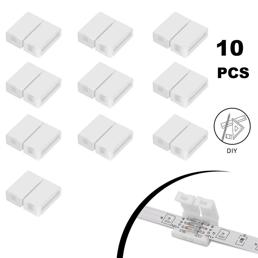 10 PCS 10mm RGB LED Light Bar Strip Solderless Buckle Connector 4-pin For WS2812 3528 5050 RGB Led Strip Light
10 PCS 10mm RGB LED Light Bar Strip Solderless Buckle Connector 4-pin For WS2812 3528 5050 RGB Led Strip Light