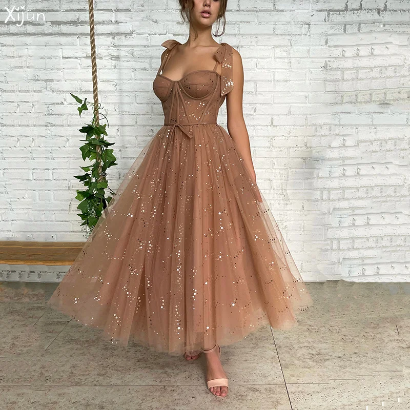 Xijun Elegent Sequin A Line Evening Gowns Spaghetti Strap Prom Dresses Backless Illusion Party Dress Half Sleeves Robe De Soiree
Xijun Elegent Sequin A Line Evening Gowns Spaghetti Strap Prom Dresses Backless Illusion Party Dress Half Sleeves Robe De Soiree