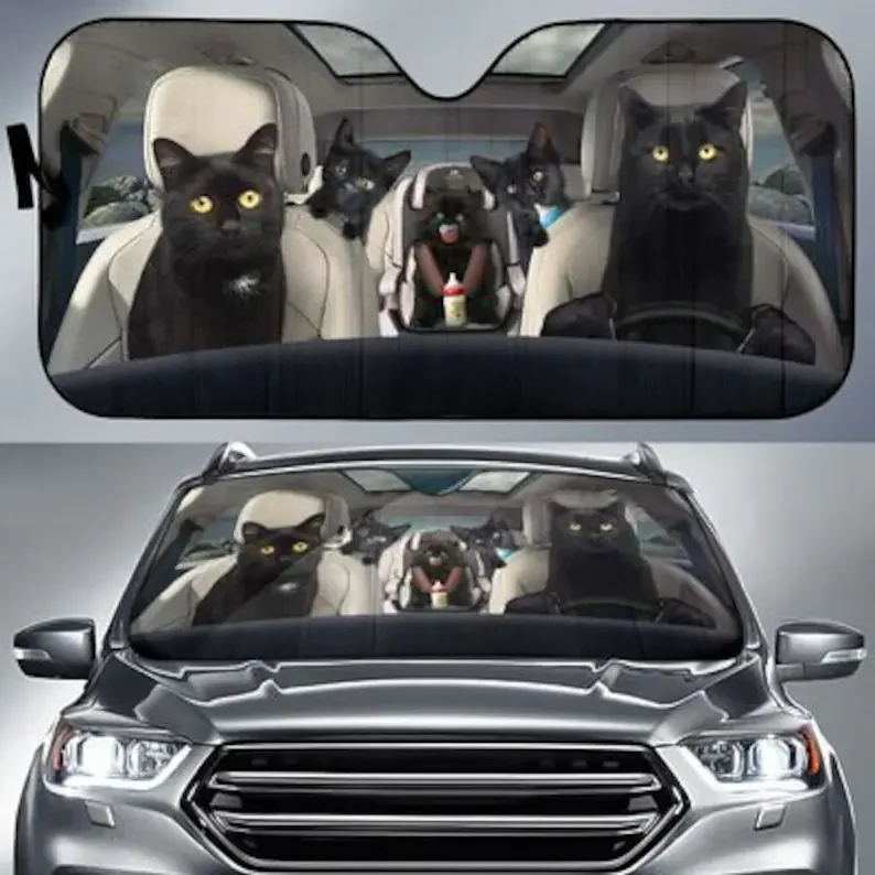 Black Cat Family Funny Safe And Driver Auto Sun Shade Auto Cover Protector Window, Custom Animal Pattern Sunshade
Black Cat Family Funny Safe And Driver Auto Sun Shade Auto Cover Protector Window, Custom Animal Pattern Sunshade