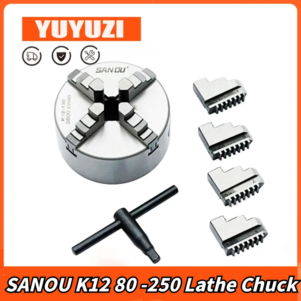 

K12 80 100 125 160 200 250 130 Lathe Chuck 100mm Sanou Four Jaw Self-centering Chuck 4'' Scroll Chuck For Small L